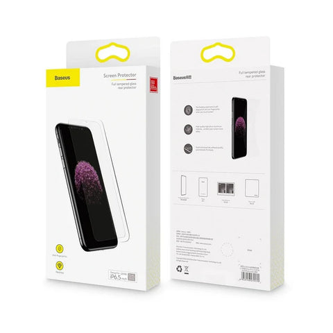 Baseus 0.15mm Full Tempered Glass Rear Screen Protector" designed for the iPhone XS Max.
