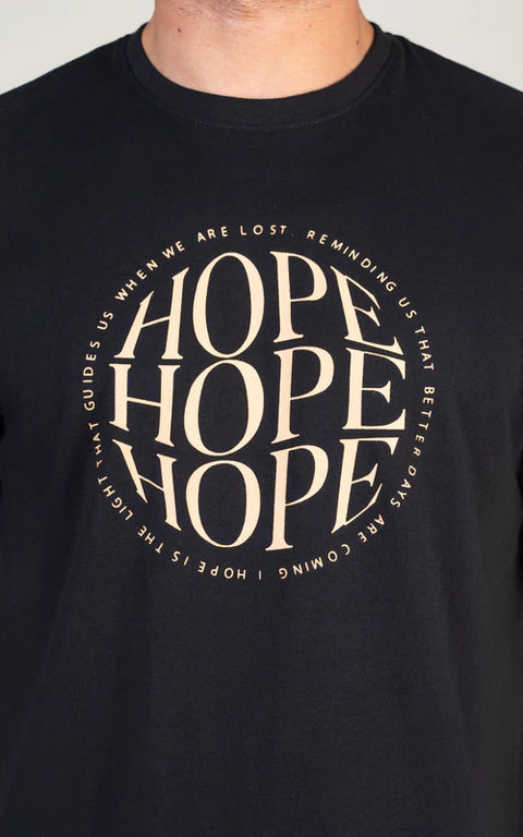Cotton Hope Print T Shirt - Black