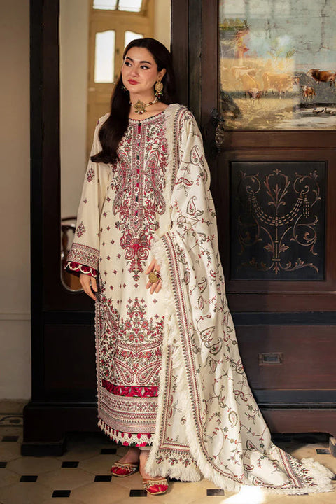 Danak 3PC Embroidered Suit with Embroidered Shawl