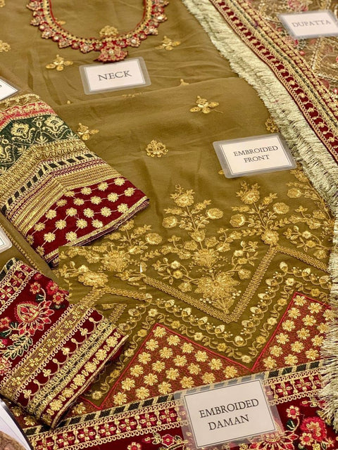 Chiffon Embroidered Sequence Luxury Unstitched 3pc✓