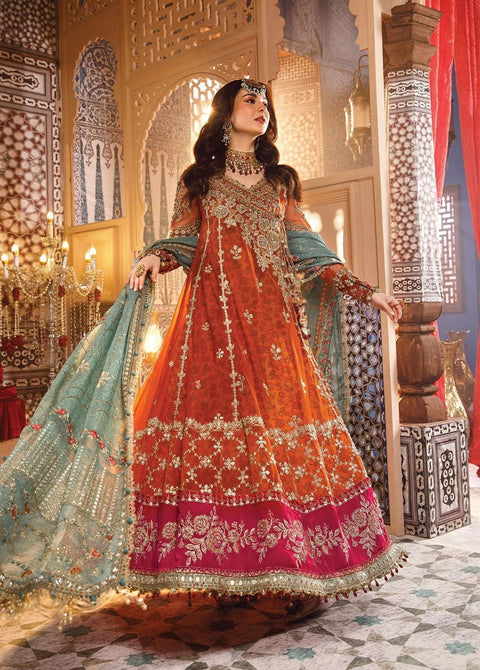 unstitched 3pc- Embroidered hand work-Ladies Suites-MARIA.B net maxi embroidered-Hand work embellished-luxury unstitched 3pc